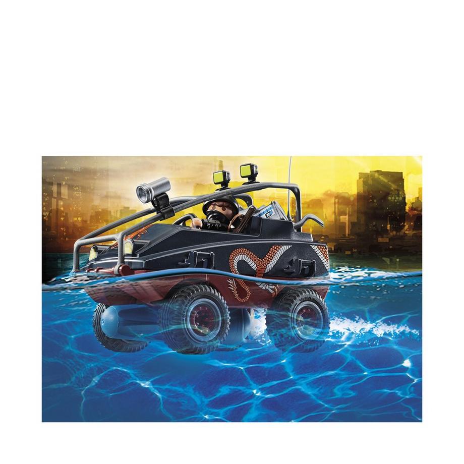 Playmobil  70781 Parachute de la police : Poursuite du véhicule amphibie 