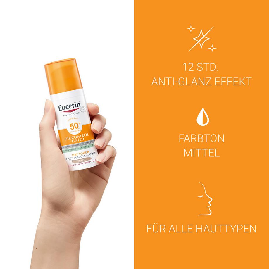 Eucerin Sun Face Oil Control Gel-Creme Tinted medium LSF 50+  