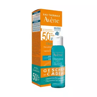 Avene Cleanance Sunscreen SPF 50+ con Cleanance Cleansing Gel gratis Set cura del sole 