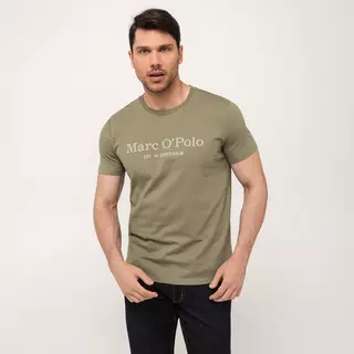 Marc O'Polo T-Shirt T-Shirt Logo Dunkel Olivgrün 