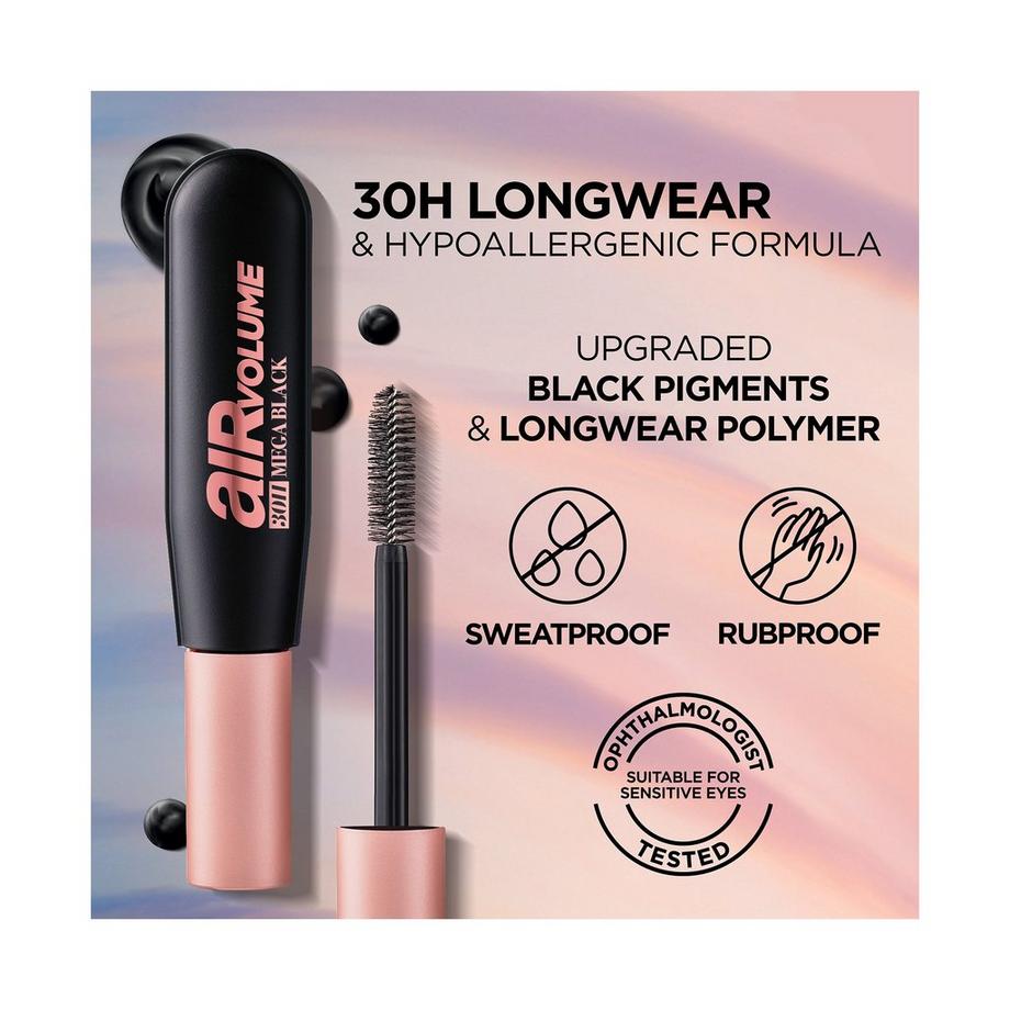 L'OREAL  Air Volume 30H Mega Black Mascara 