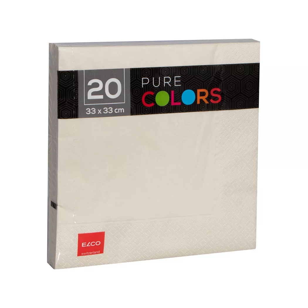 - Papierservietten, 20 Stück, 33cm, Creme