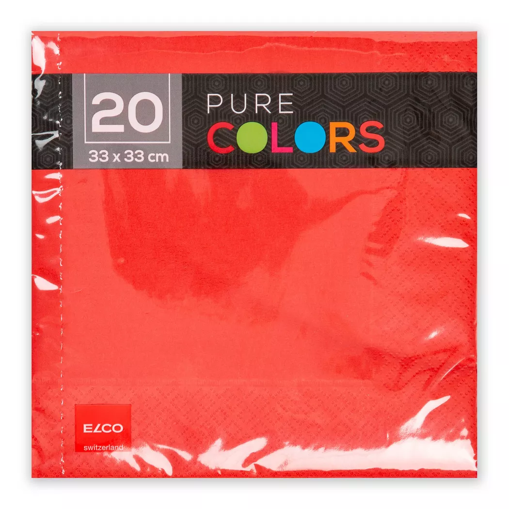 elco - Papierservietten, 20 Stück, 33cm, Rot