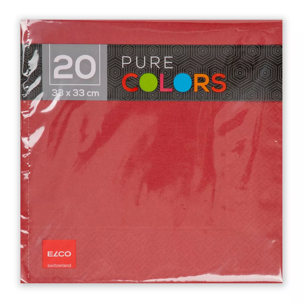 elco - Papierservietten, 20 Stück, 33cm, Bordeaux