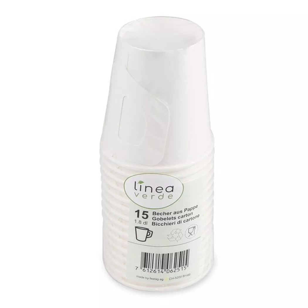 - Becher, 15 Stück, 180 ml, Weiss