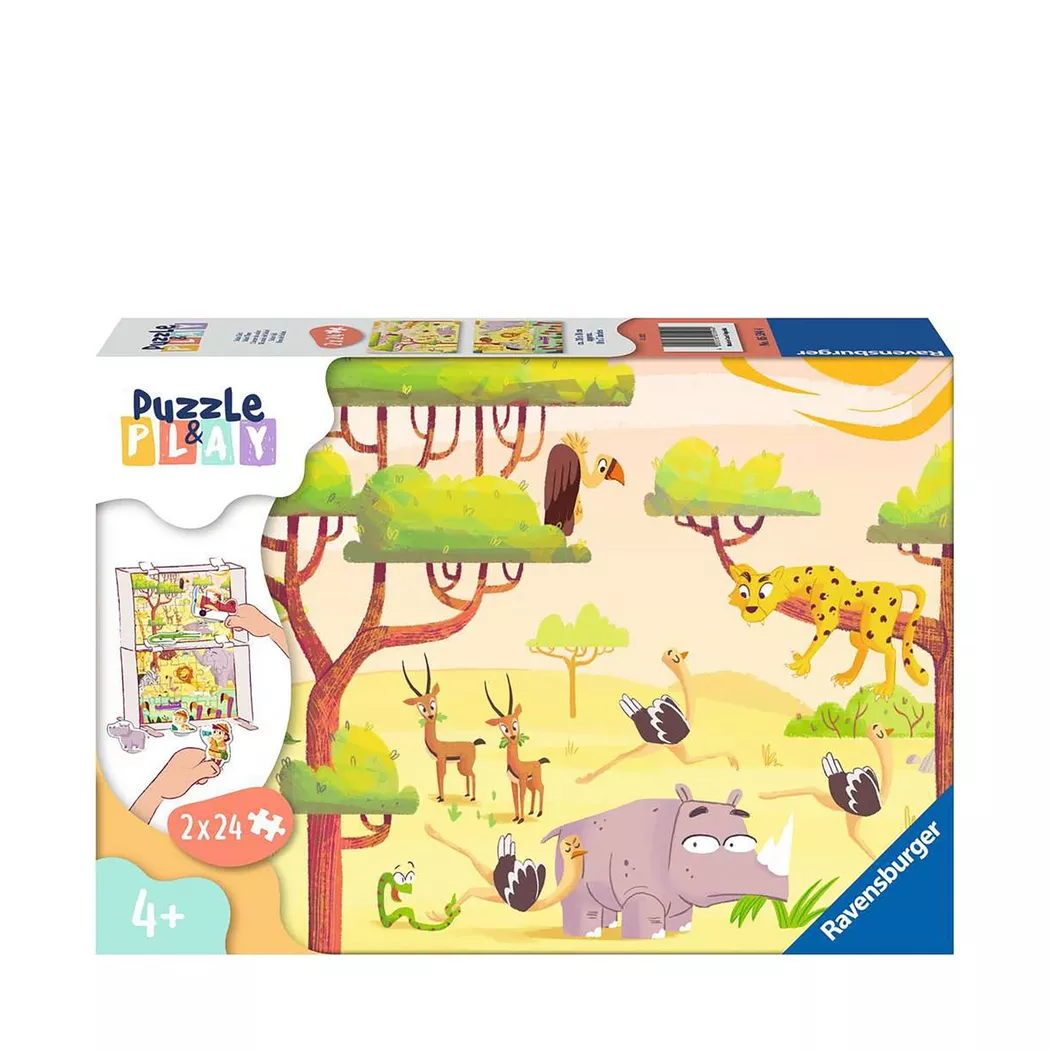 Ravensburger - Puzzle&Play Tiere 2x, Multicolor