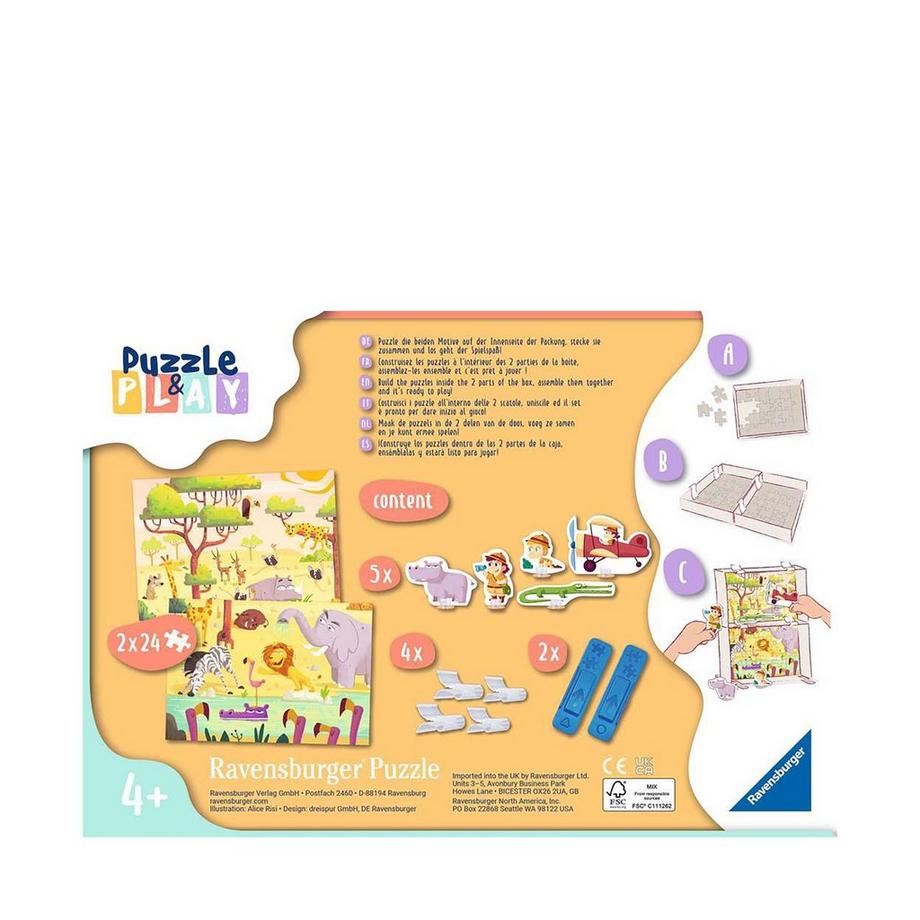 Ravensburger  Puzzle&Play Tiere 2x 