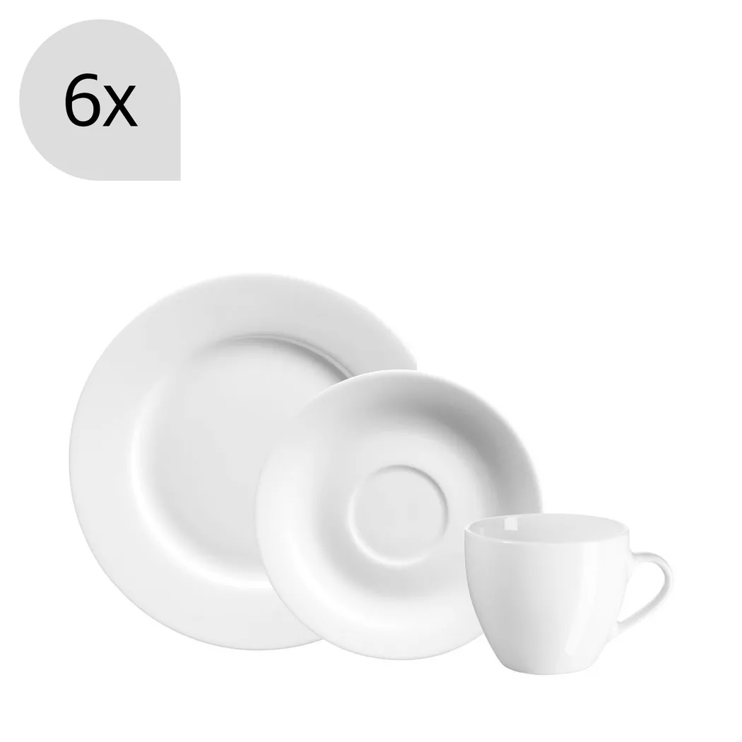 - Kaffeeset, 18-teilig, Weiss