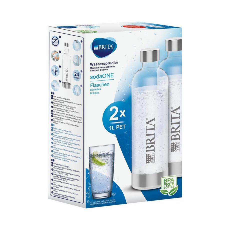 BRITA Set bottiglie per gasatore d'acqua sodaONE 