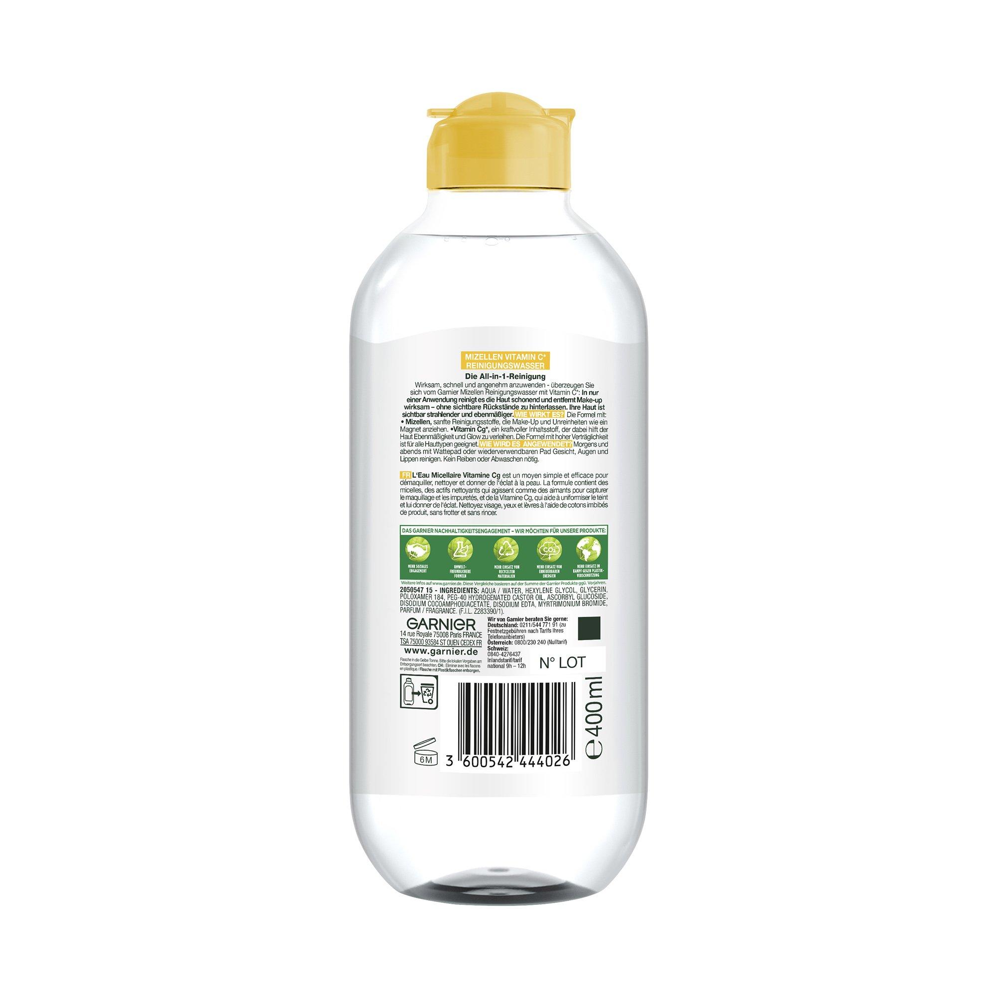 GARNIER GAR MIC.WAT VITC B400ML GER Eau Micellaire All-in-1 Vitamine C* 