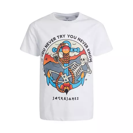 Jack & Jones Junior T-Shirt, Rundhals, kurzarm Weiss