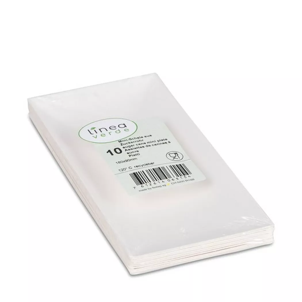 - Servierplatte, 10Stk, 9x18cm, Weiss