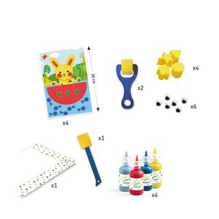 Djeco Con spugna Doudou set di pittura 