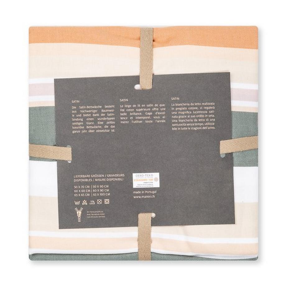 Manor Ketar Taie d'oreiller en satin rayée  