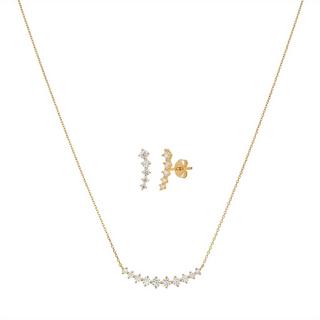 L' Atelier Gold 18 Karat by Manor  Set Halskette/Ohrschmuck 