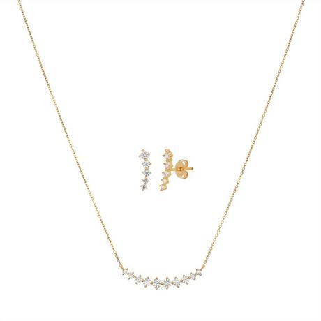 L' Atelier Gold 18 Karat by Manor  Set Halskette/Ohrschmuck 