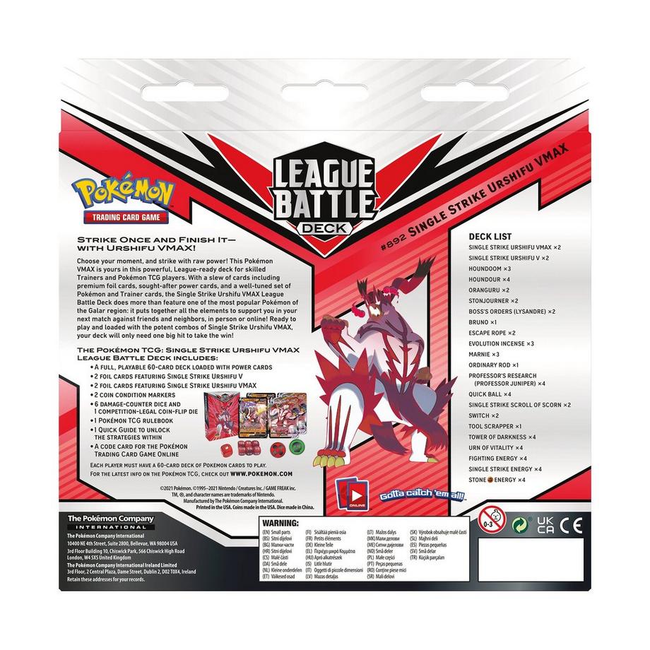 Pokemon  League Battle Deck Urshifu VMax, modelli assortiti 