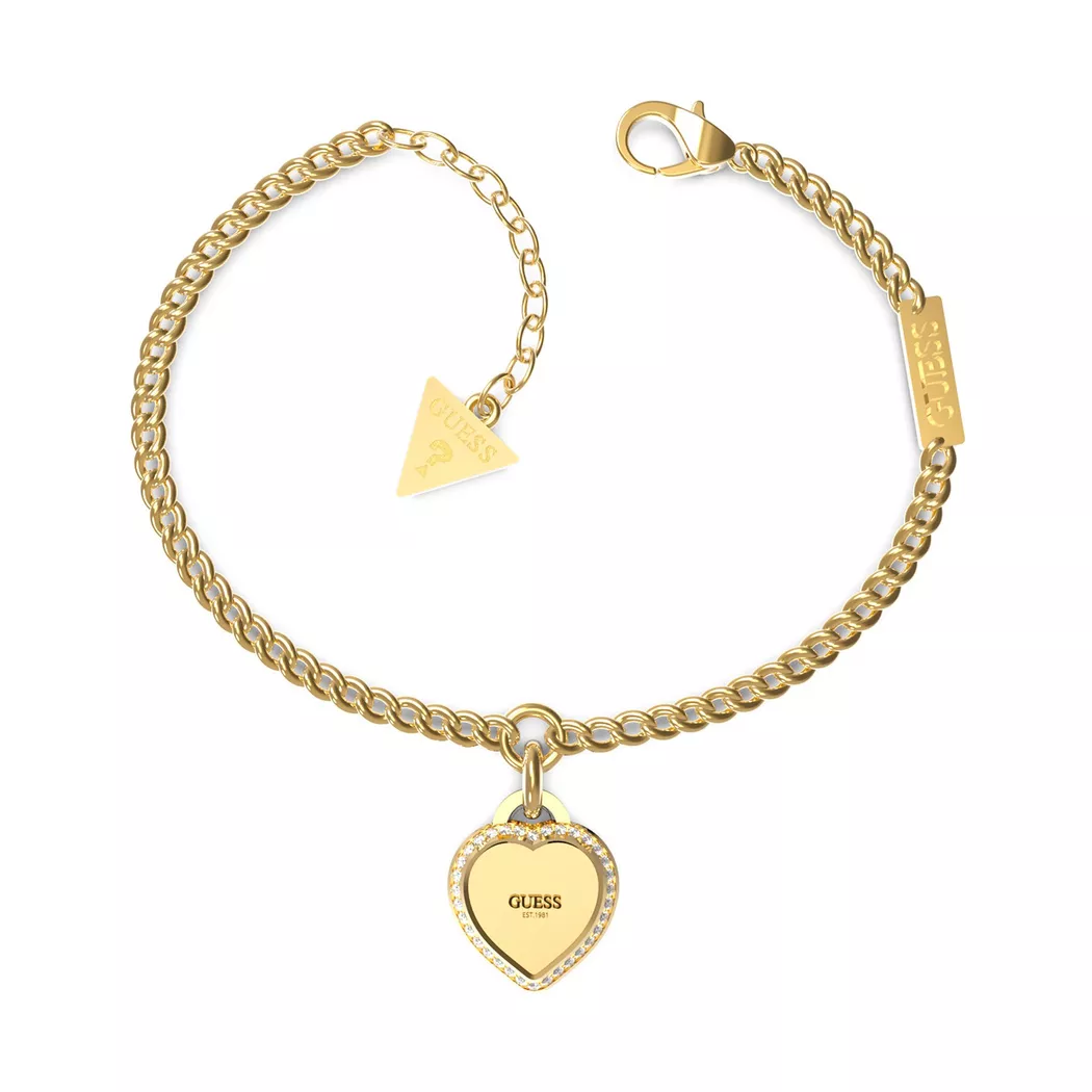 Guess - Armband, Fine Heart, 14.5+4CM, Gold