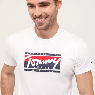 TOMMY JEANS T-Shirt TJM ESSENTIAL TOMMY SCRIPT TEE Weiss