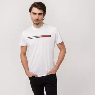 TOMMY JEANS T-Shirt TJM ESSENTIAL FLAG TEE Weiss
