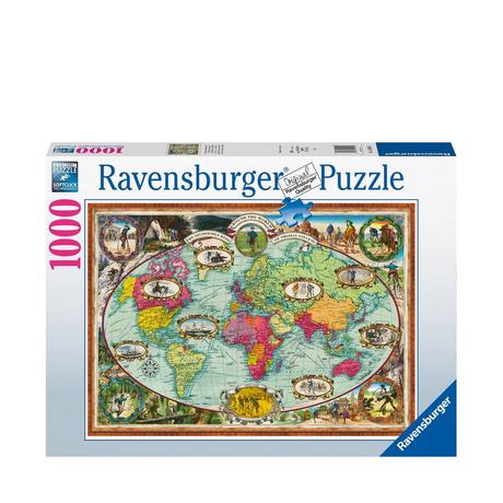 Ravensburger  Puzzle, Mit dem Fahrrad um die Welt- 1000 Teile  