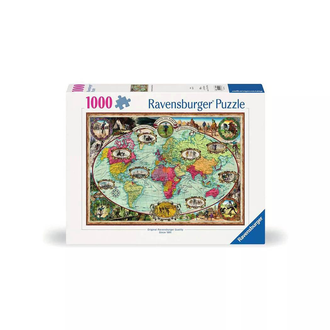 Ravensburger - Puzzle, Mit dem Fahrrad um die Welt- 1000 Teile, Multicolor