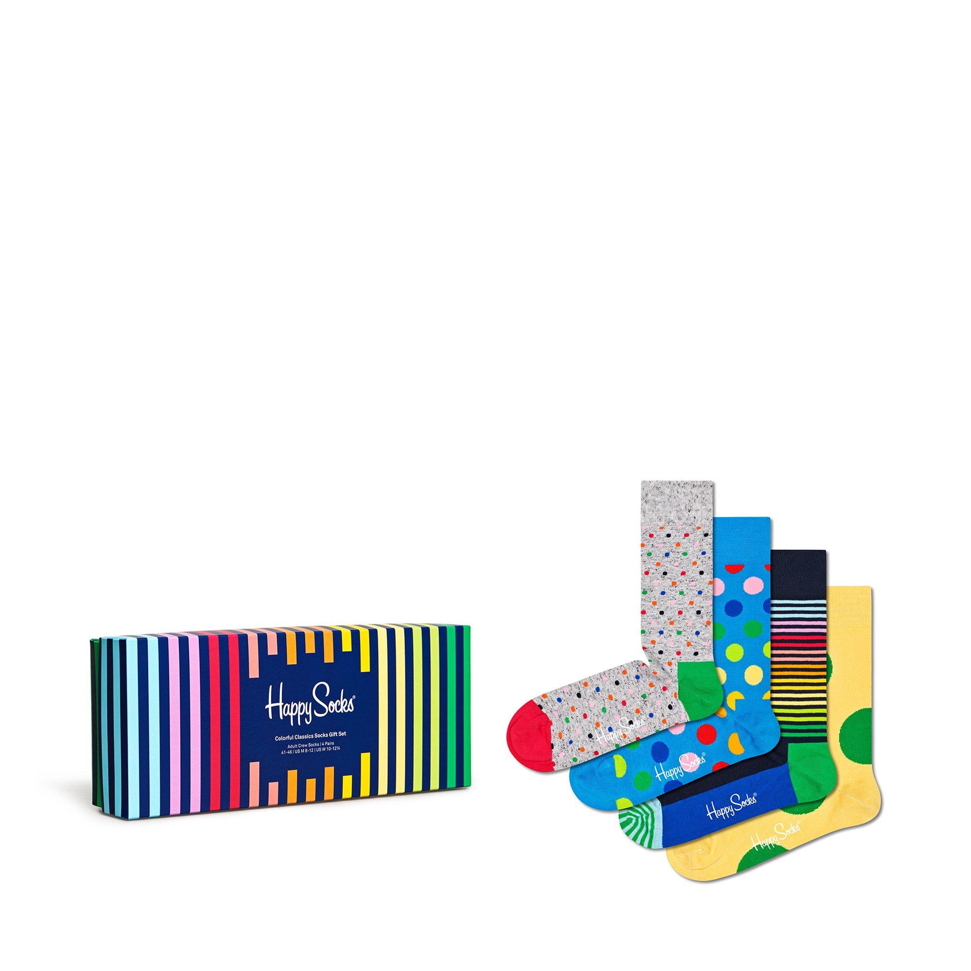 Happy Socks Colorful Classics Calze Confezione da 4 Set Regalo  
