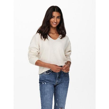 ONLY V-Ausschnitt Langarm Relaxed Fit Pullover  