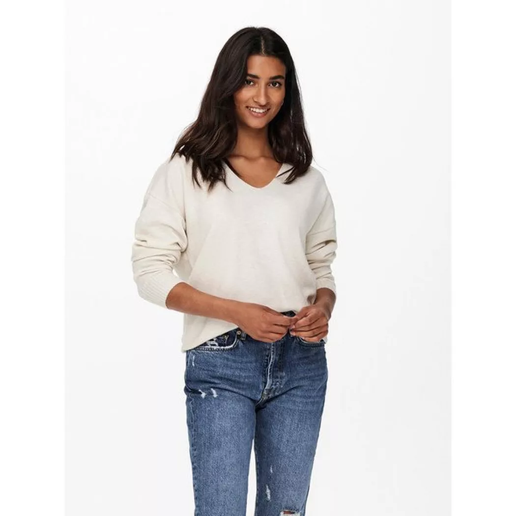 Strickpullover ONLY "ONLADALINE L/S SHORT PULLO KNT NOOS", Damen, Gr. XL, beige (pumice stone), Strick, Obermaterial: 80% Viskose (LENZING™ ECOVERO™), 20% Nylon, unifarben, regular fit normal, U-Boot-Ausschnitt, Rippstrickbündchen, Pullover Strickpullover 2