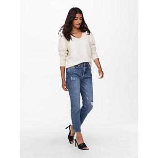 ONLY V-Ausschnitt Langarm Relaxed Fit Pullover  