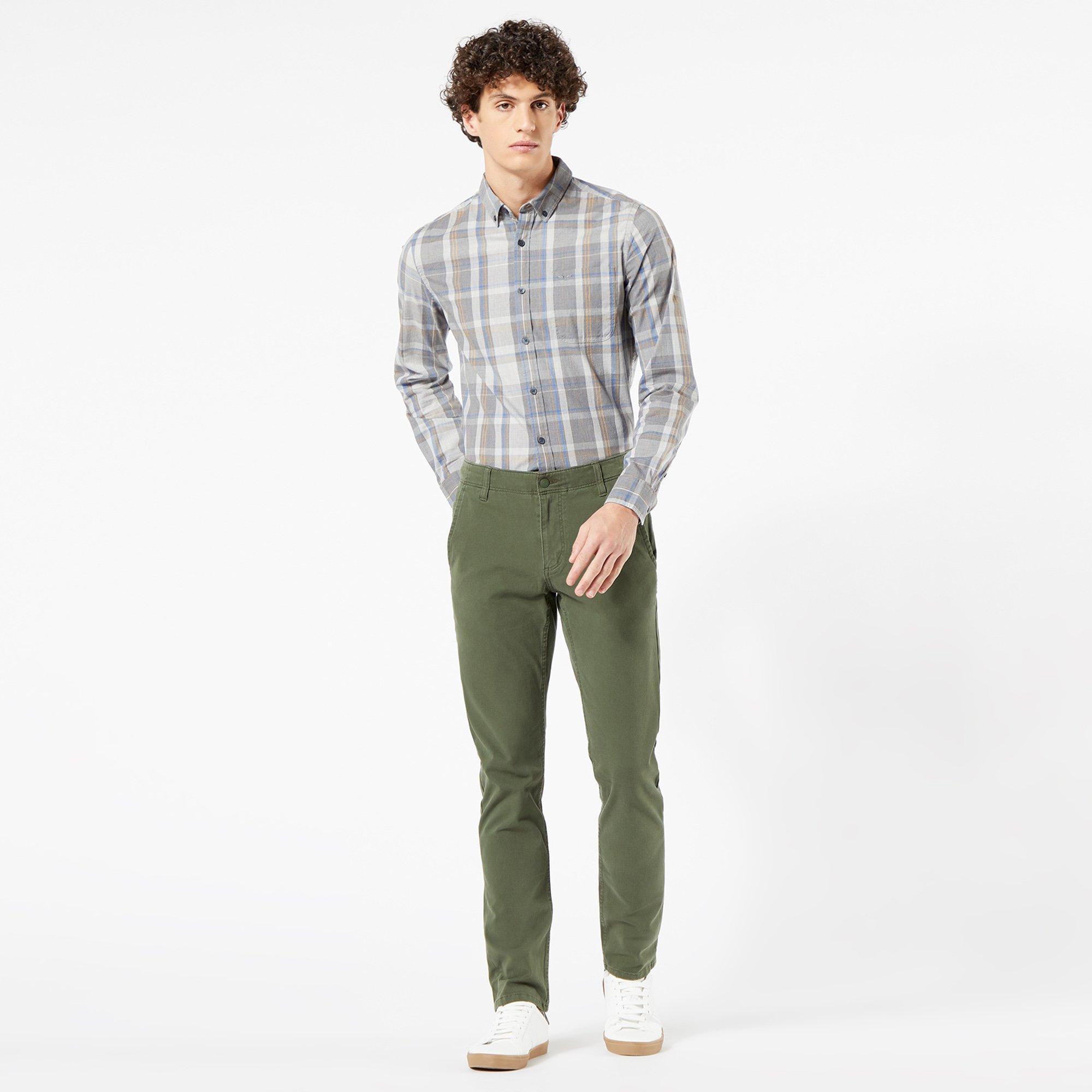 Image of Chinohose, Slim Fit Herren Olivegrün L32/W34