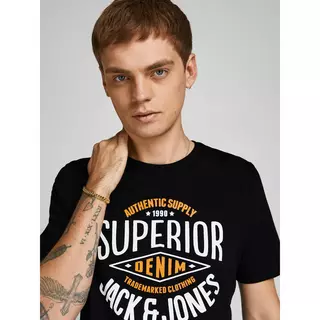 JACK & JONES T-Shirt JJELOGO TEE SS O-NECK 2 COL SS22 SN Black