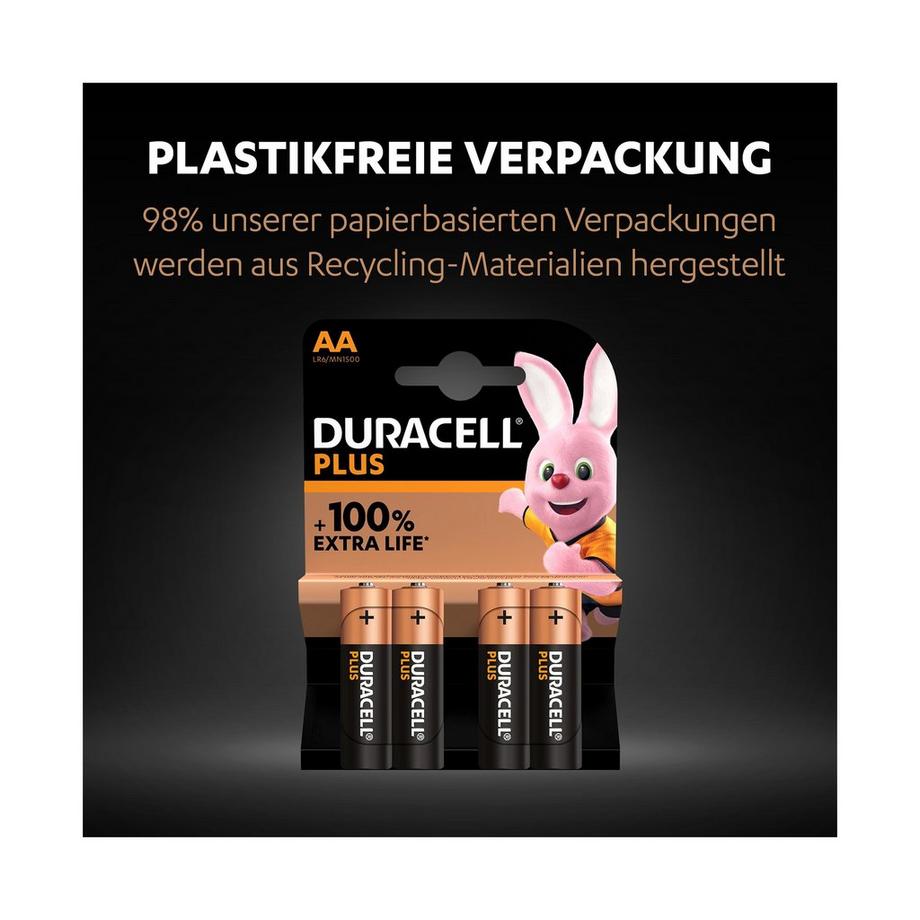 DURACELL PLUS Piles alc., 4 pces 