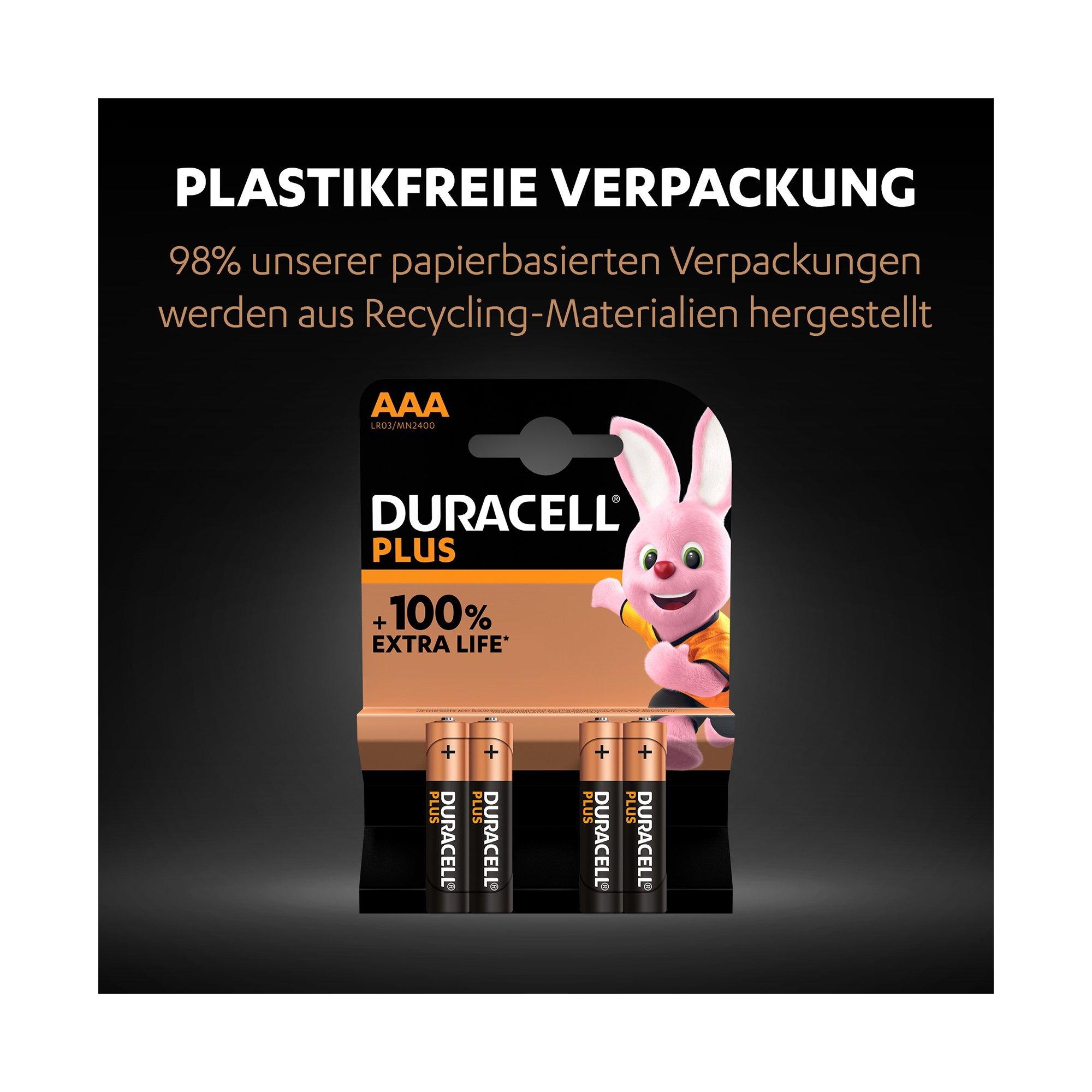 DURACELL PLUS Alkaline-Bat.,4Stk 