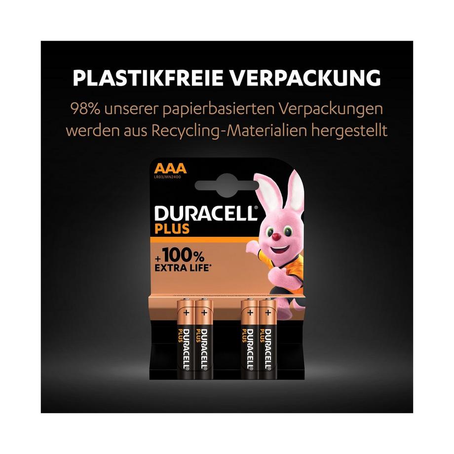 DURACELL PLUS Alkaline-Bat.,4Stk 