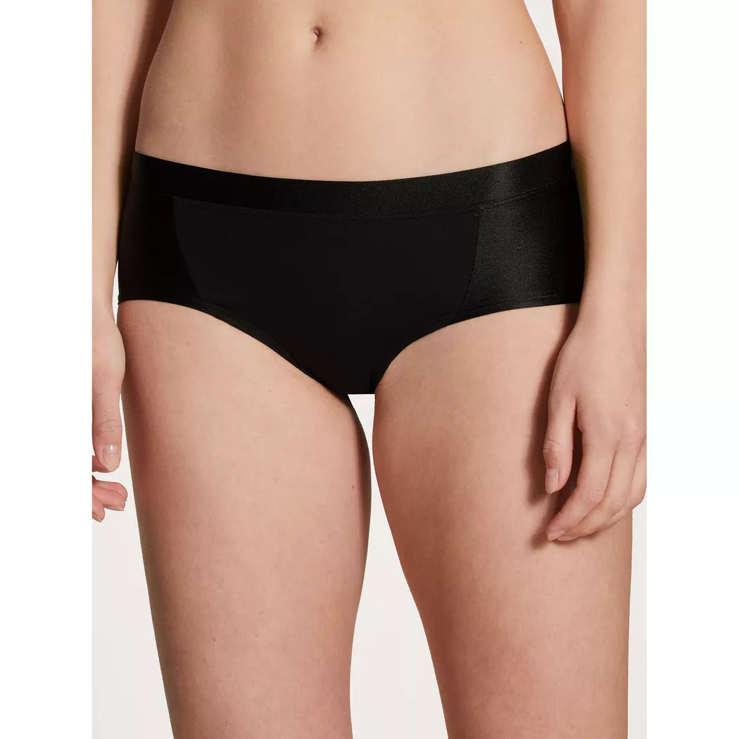 Slip CALIDA "Slip Panty Essential Cotton Low Cut 1er Pack", Damen, Gr. 48-50, schwarz, Obermaterial: 95% Baumwolle CO. 5% Elasthan EL., Unterhosen Slip