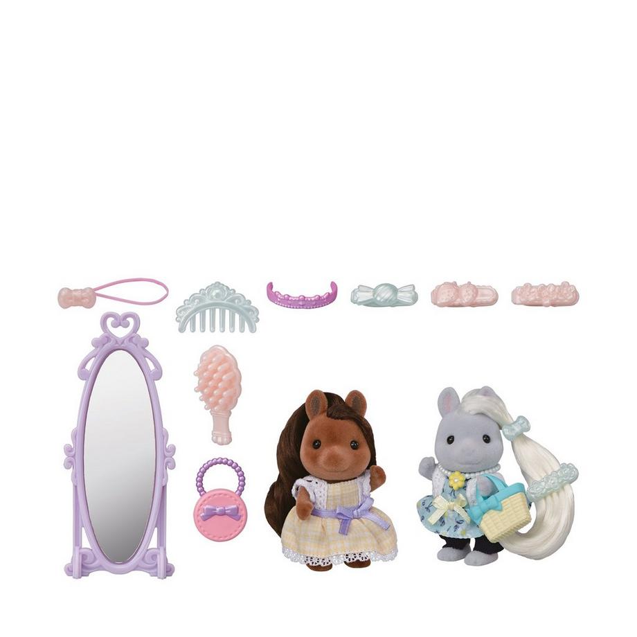 Sylvanian Families  Les amis poney et leurs kits de coiffure 