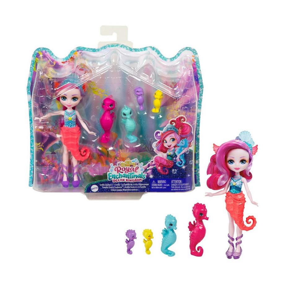 Enchantimals  Sedda Seahorse Doll con 4 figure di animali 