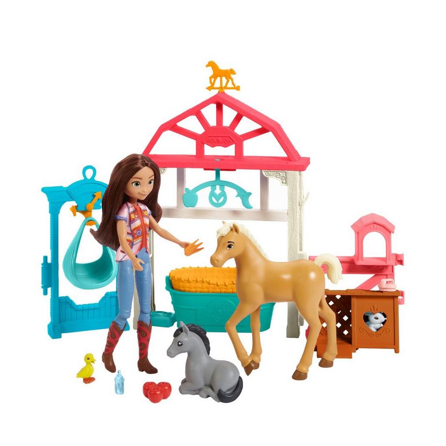 Spirit  Luckys Tierbaby-Pflegestation mit Pony & Fohlen Puppe 