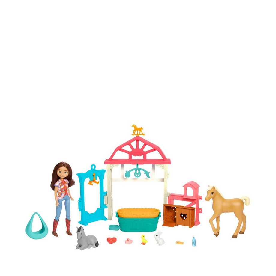 Spirit  Luckys Tierbaby-Pflegestation mit Pony & Fohlen Puppe 