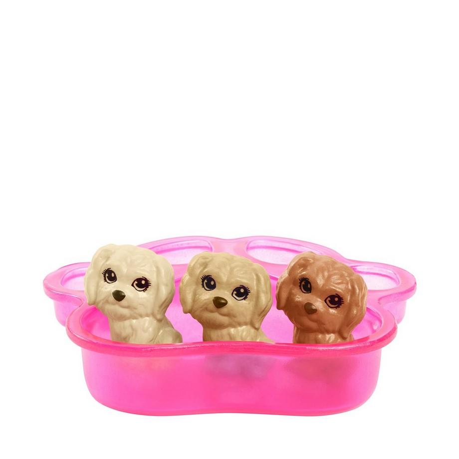 Barbie  Poupée (blonde) avec chien & chiot, set incl. accessoires 
