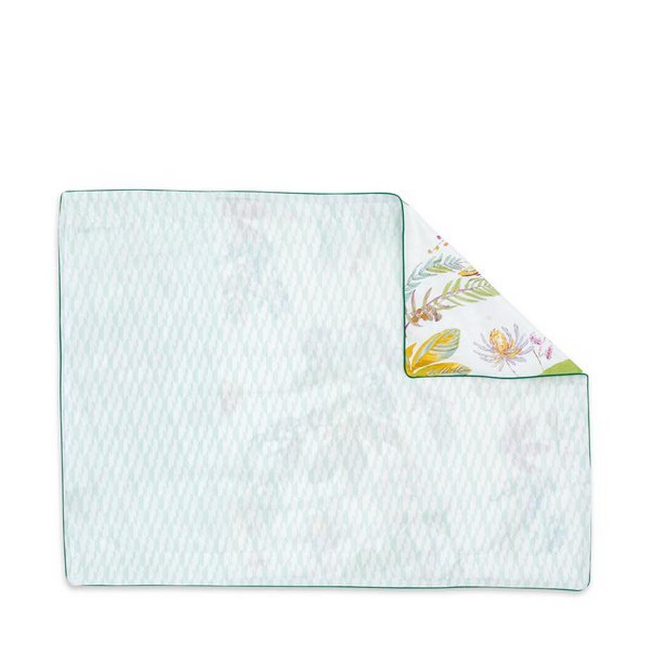 Yves Delorme Flores Taie d'oreiller Réversible Motif Floral Géométrique  