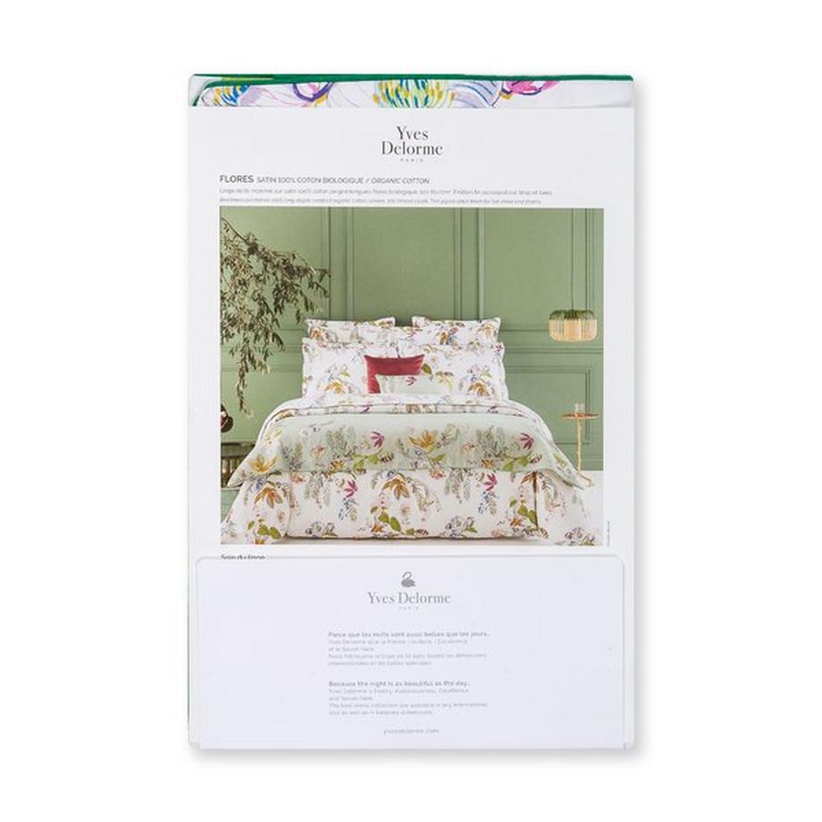 Yves Delorme Flores Taie d'oreiller Réversible Motif Floral Géométrique  