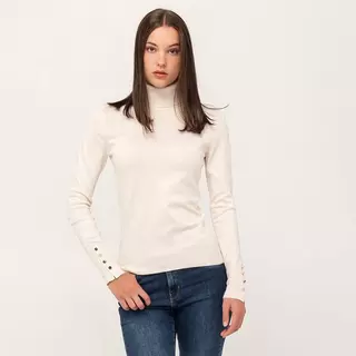 Manor Woman  Pull col roulé Creme