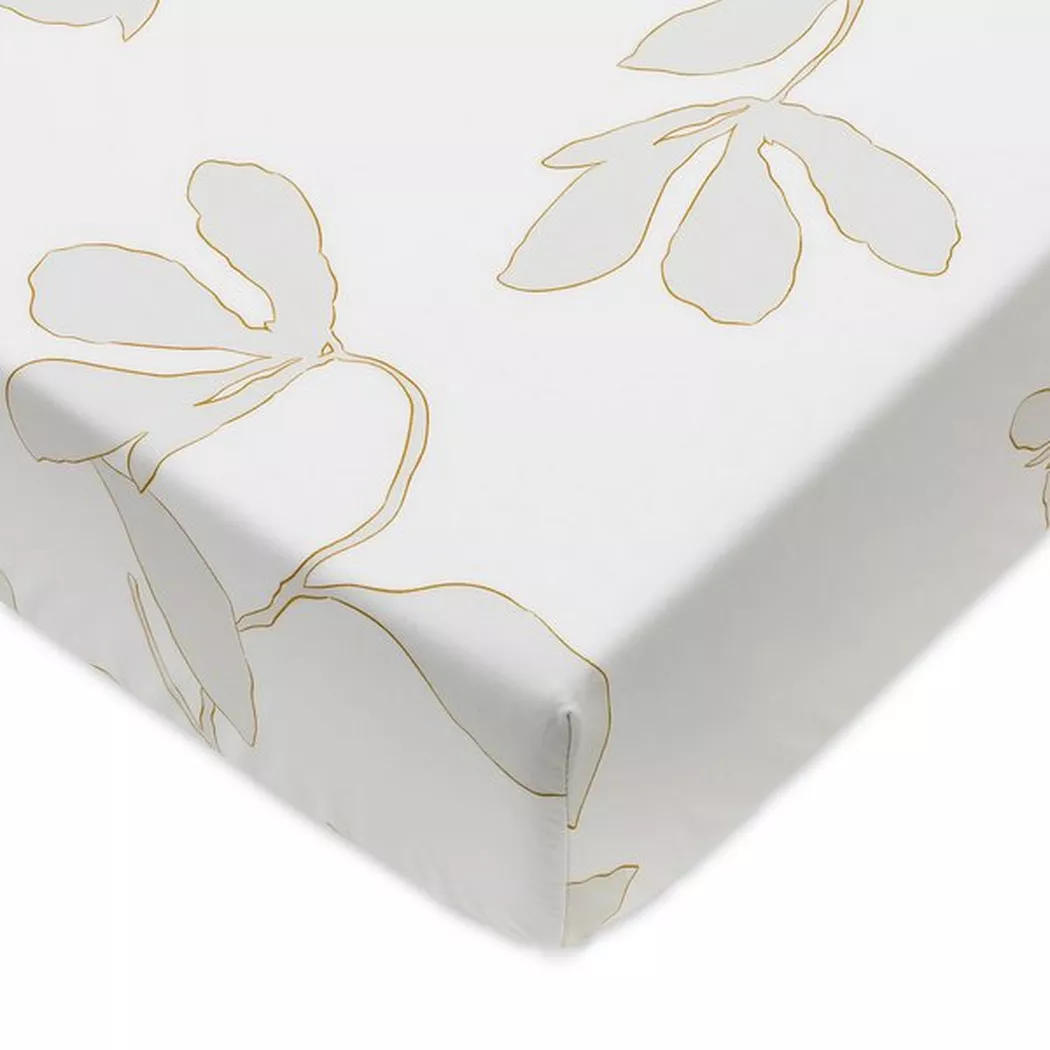 Olivier Desforges - Fixleintuch, Neroli Fixleintuch mit Blumenmuster, 90 x 200 cm, Weiss