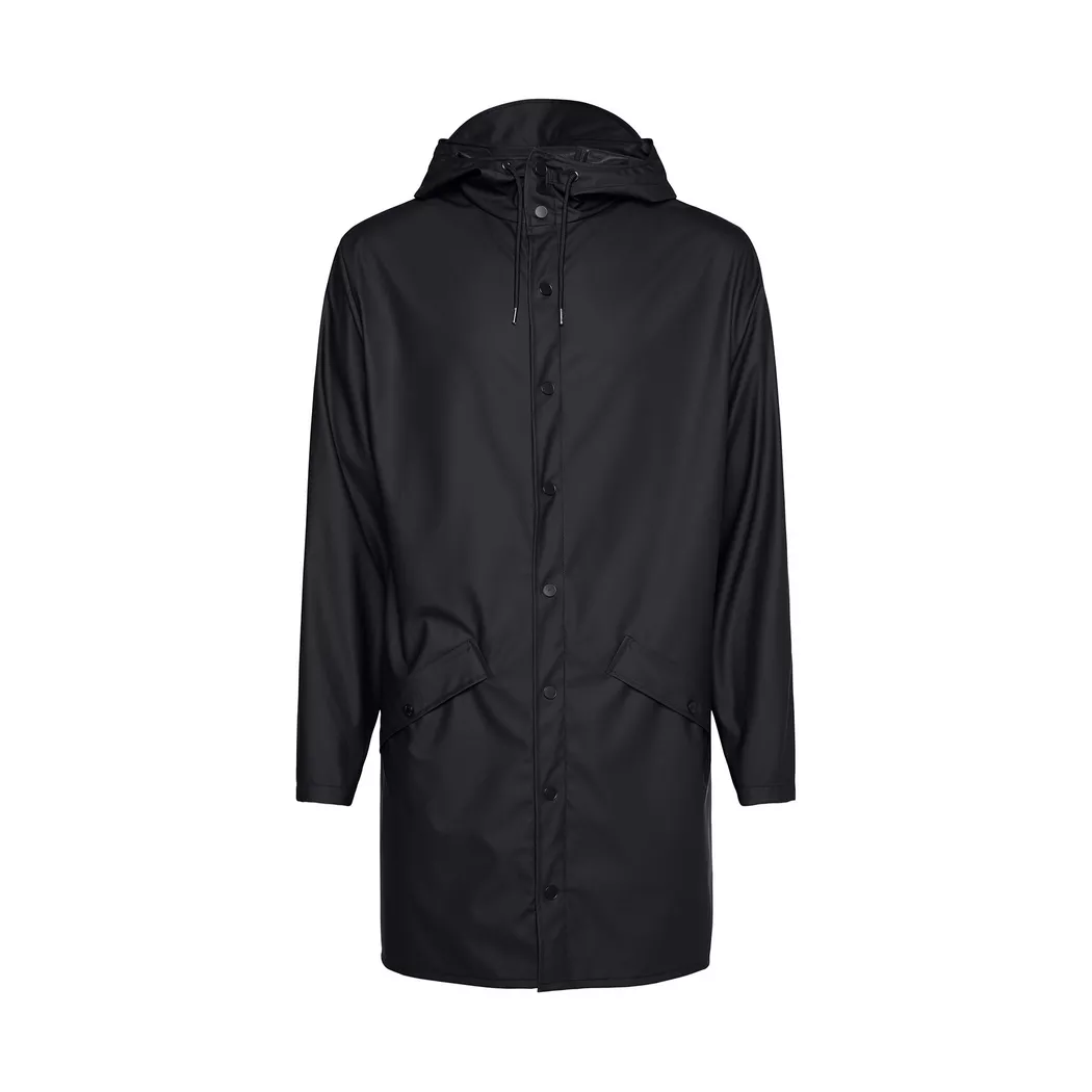 RAINS - Langer Regenmantel, Oversized Fit, für Damen, Black, Größe L