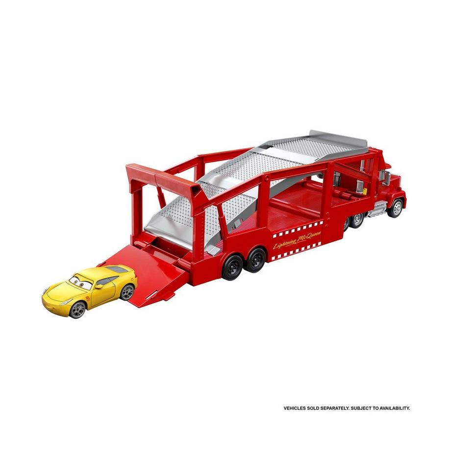 Mattel  Disney Pixar Cars Transporter Mack avec rampe, long transporteur de voitures pour 12 véhicules 