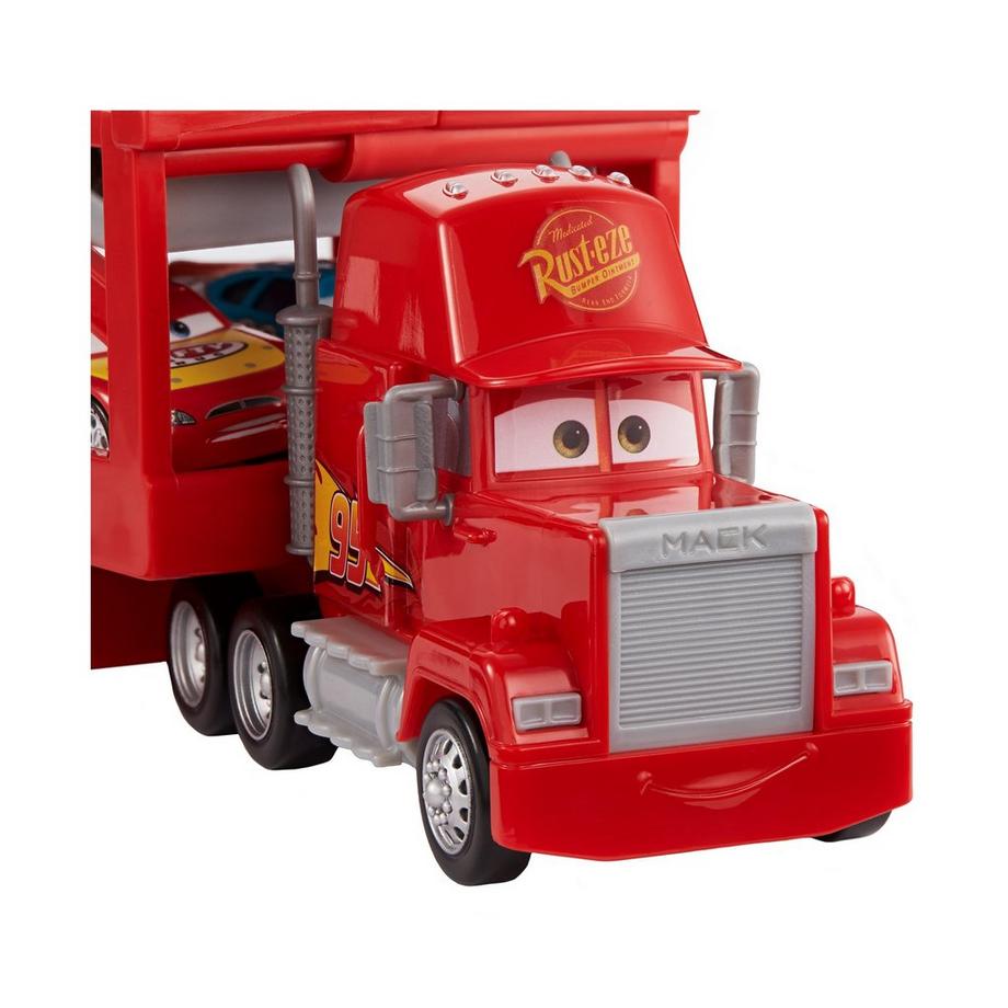 Mattel  Disney Pixar Cars Transporter Mack avec rampe, long transporteur de voitures pour 12 véhicules 