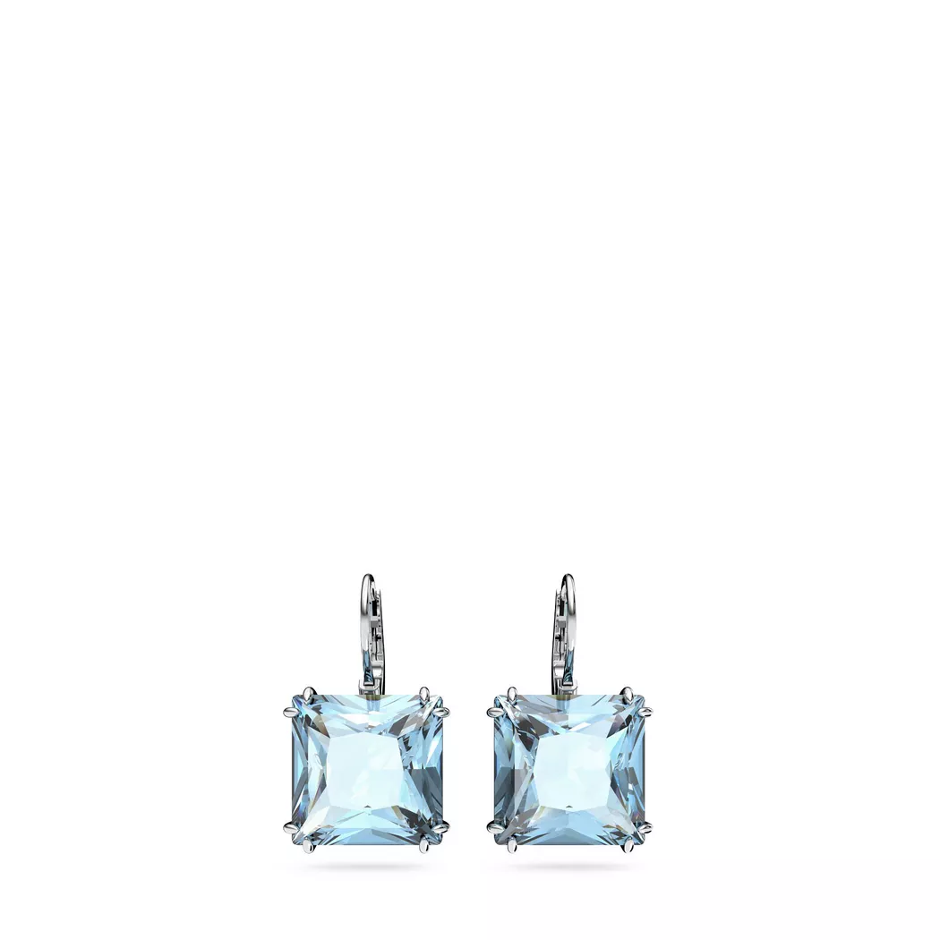 Paar Ohrhänger SWAROVSKI "Millenia", blau (metallfarben, blau, blau), Ohrringe, Damen, Metall, mit Swarovski Kristall