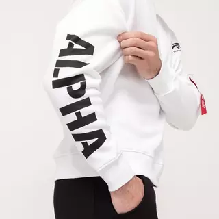 Alpha Industries Sweatshirt Sleeve Print OS Sweater Weiss